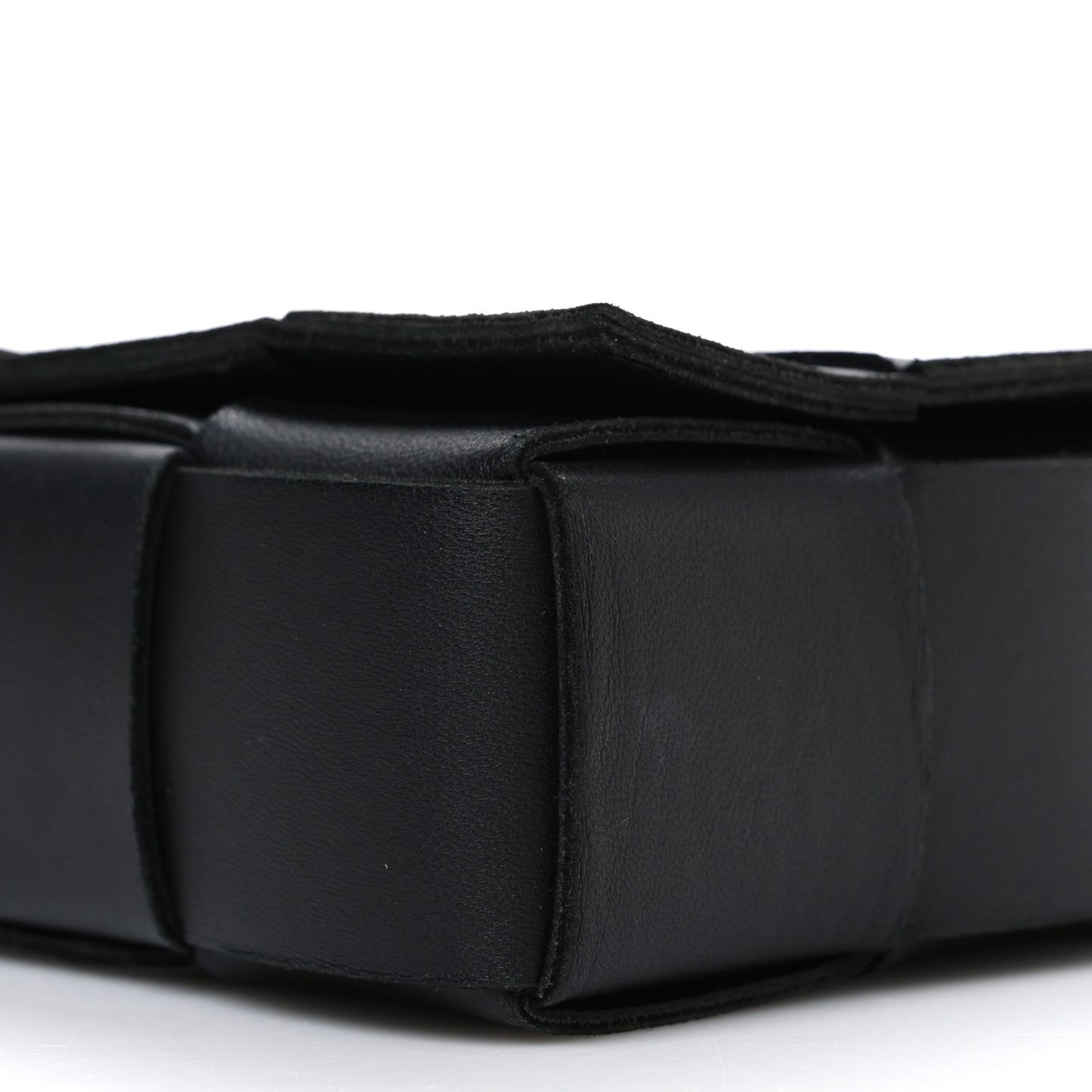 Lambskin Maxi Intrecciato Cassette Crossbody Bag Black