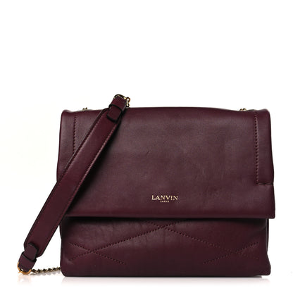 Lanvin Lambskin Quilted Mini Sugar Flap Shoulder Bag Burgundy 1 of 11