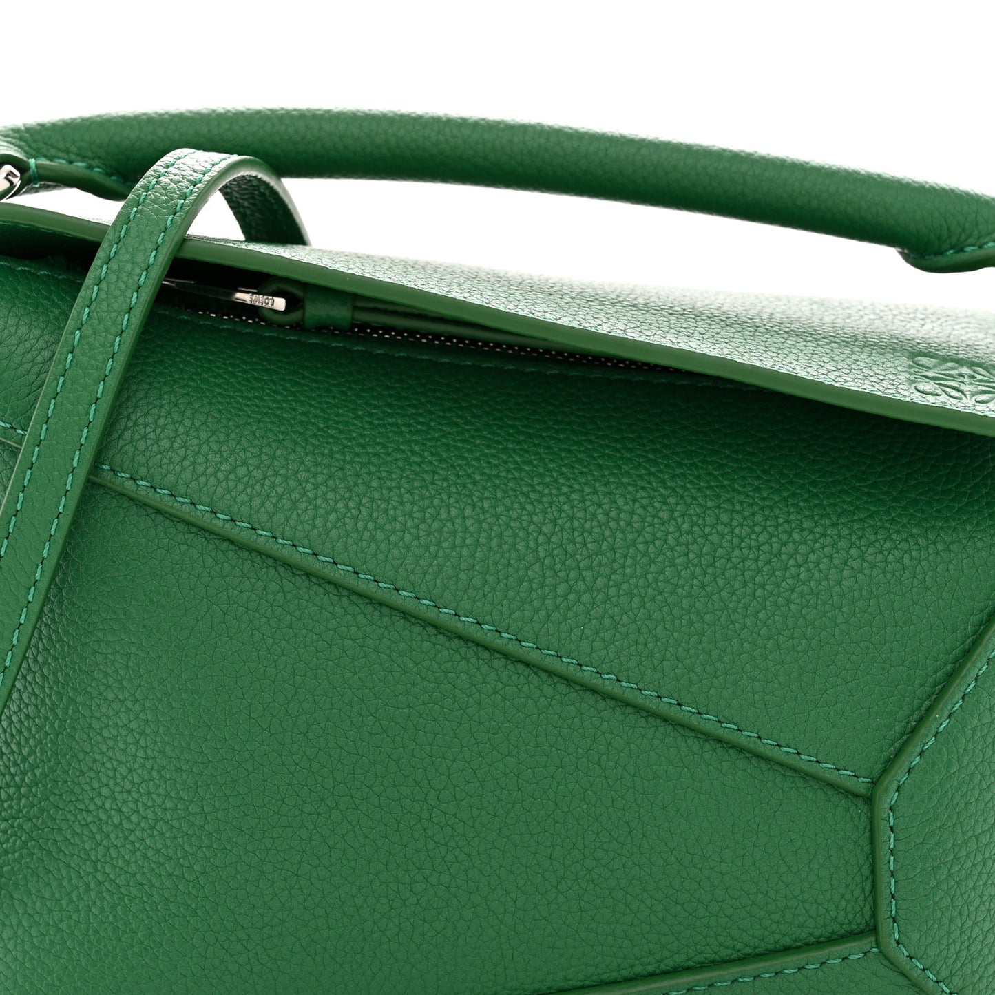 Calfskin Small Puzzle Edge Bag Tropical Green