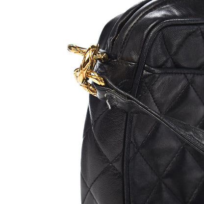 Chanel Lambskin Quilted CC Tassel Camera Case Black 12 of 15