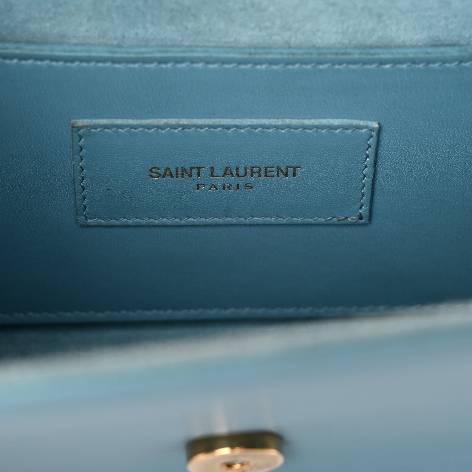 Saint Laurent Smooth Calfskin Small Classic Monogram Kate Tassel Satchel Turquoise 6 of 14