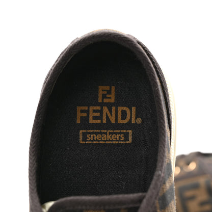 Fendi Fabric Jacquard FF Womens Domino Low Top Sneakers 40 Tobacco 8 of 8