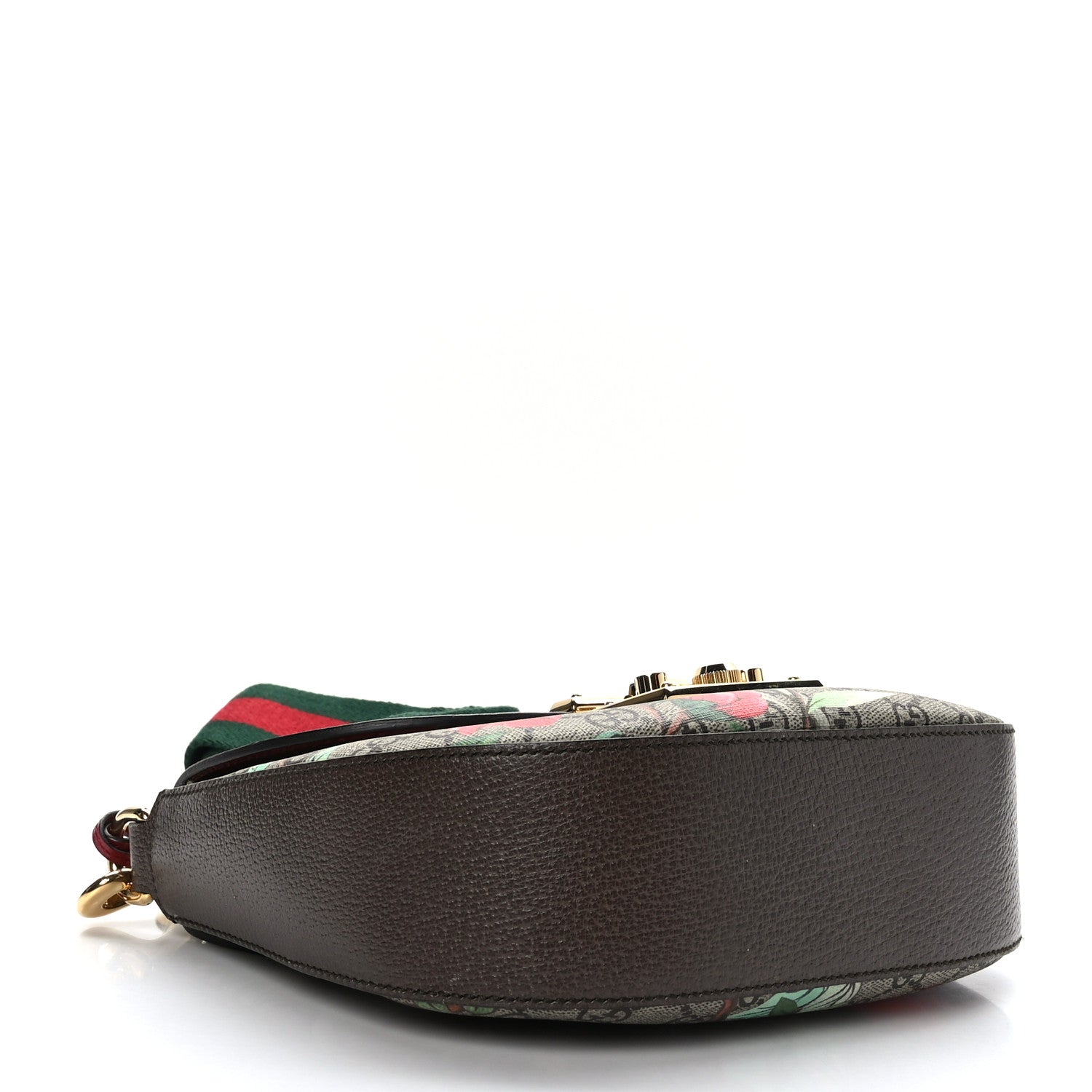 Gucci GG Supreme Monogram Tian Web Medium Padlock Messenger Shoulder Bag Beige Multicolor New Acero 4 of 10