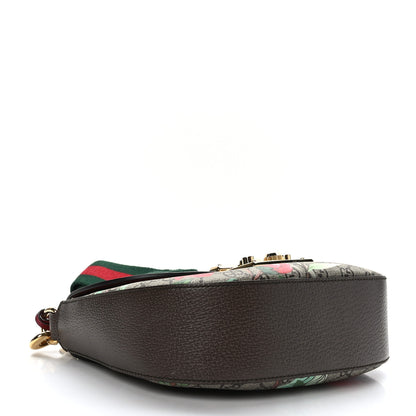 Gucci GG Supreme Monogram Tian Web Medium Padlock Messenger Shoulder Bag Beige Multicolor New Acero 4 of 10