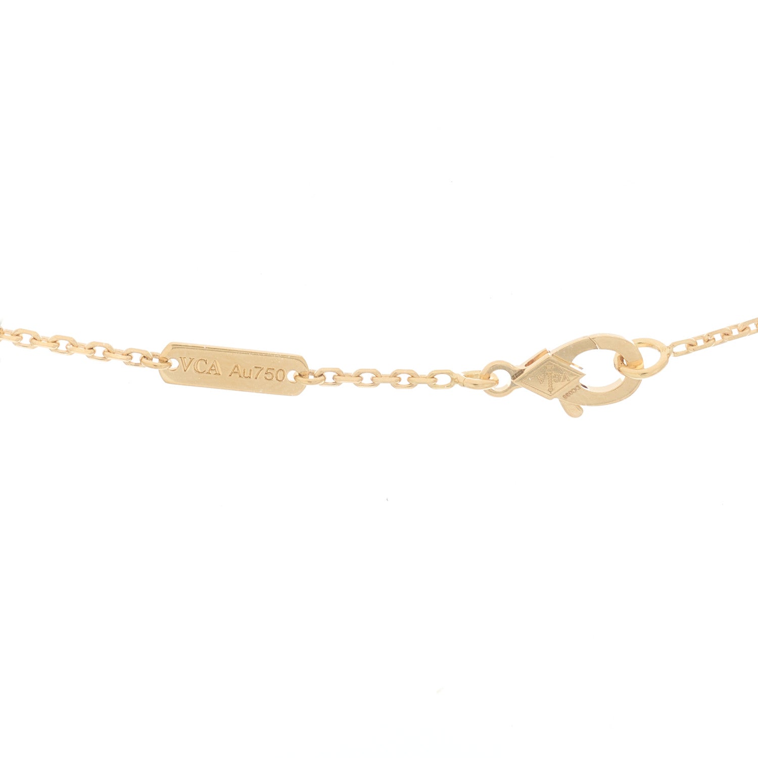 Van Cleef & Arpels 18K Yellow Gold Blue Agate Vintage Alhambra Pendant Necklace 4 of 6