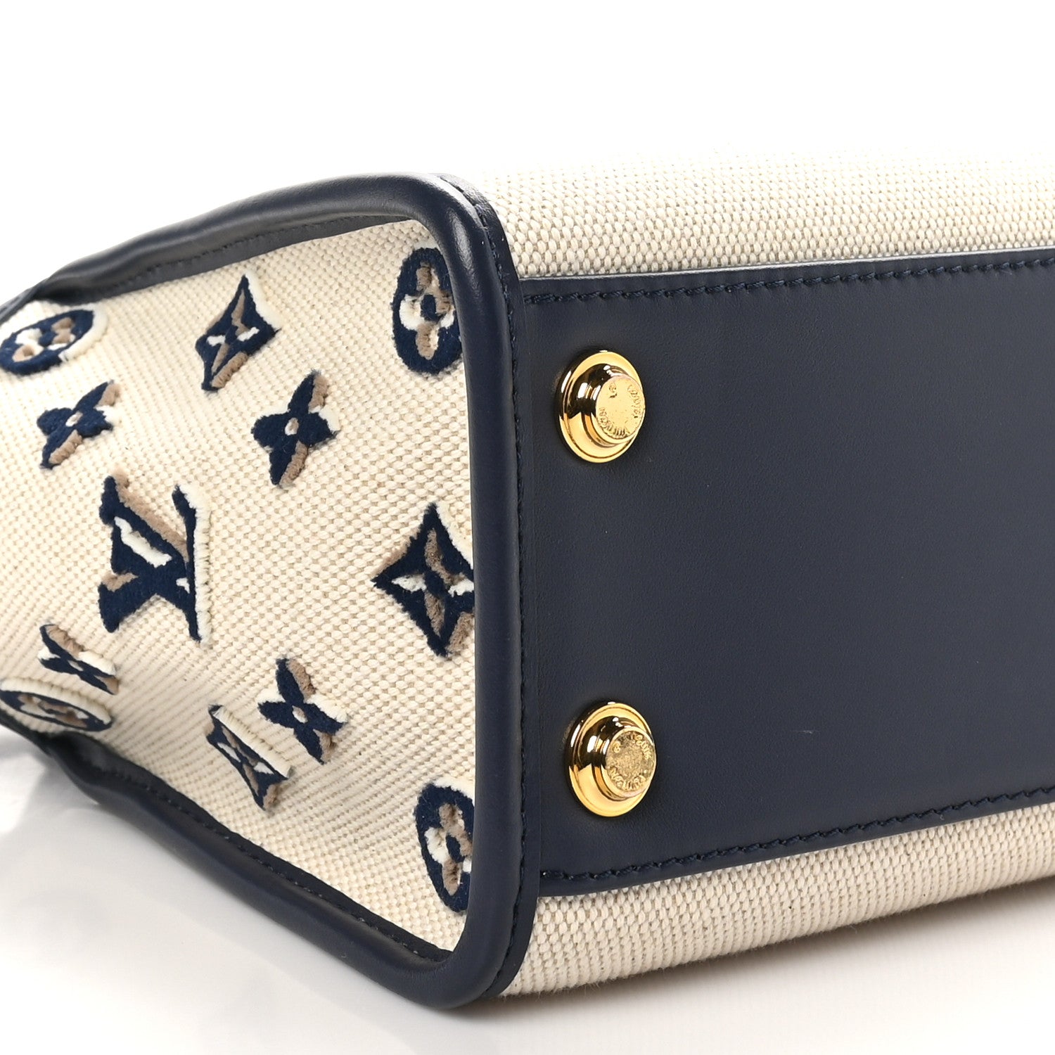 Louis Vuitton Canvas Calfskin Monogram On My Side PM Navy Blue 8 of 9
