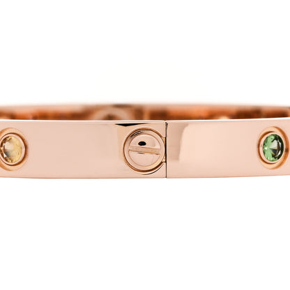 Cartier 18K Pink Gold Sapphire Garnet Amethyst LOVE Bracelet 17 5 of 9