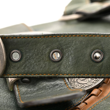 Christian Dior Calfskin Medium Gaucho Double Saddle Bag Green 17 of 19