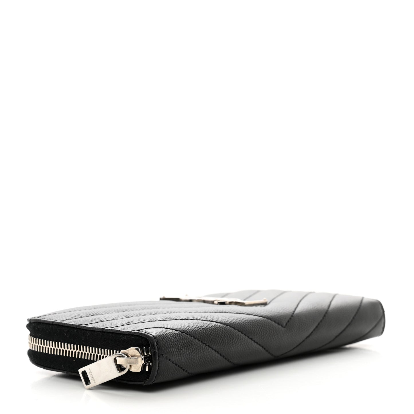 Grain De Poudre Matelasse Chevron Monogram Zip Around Wallet Black