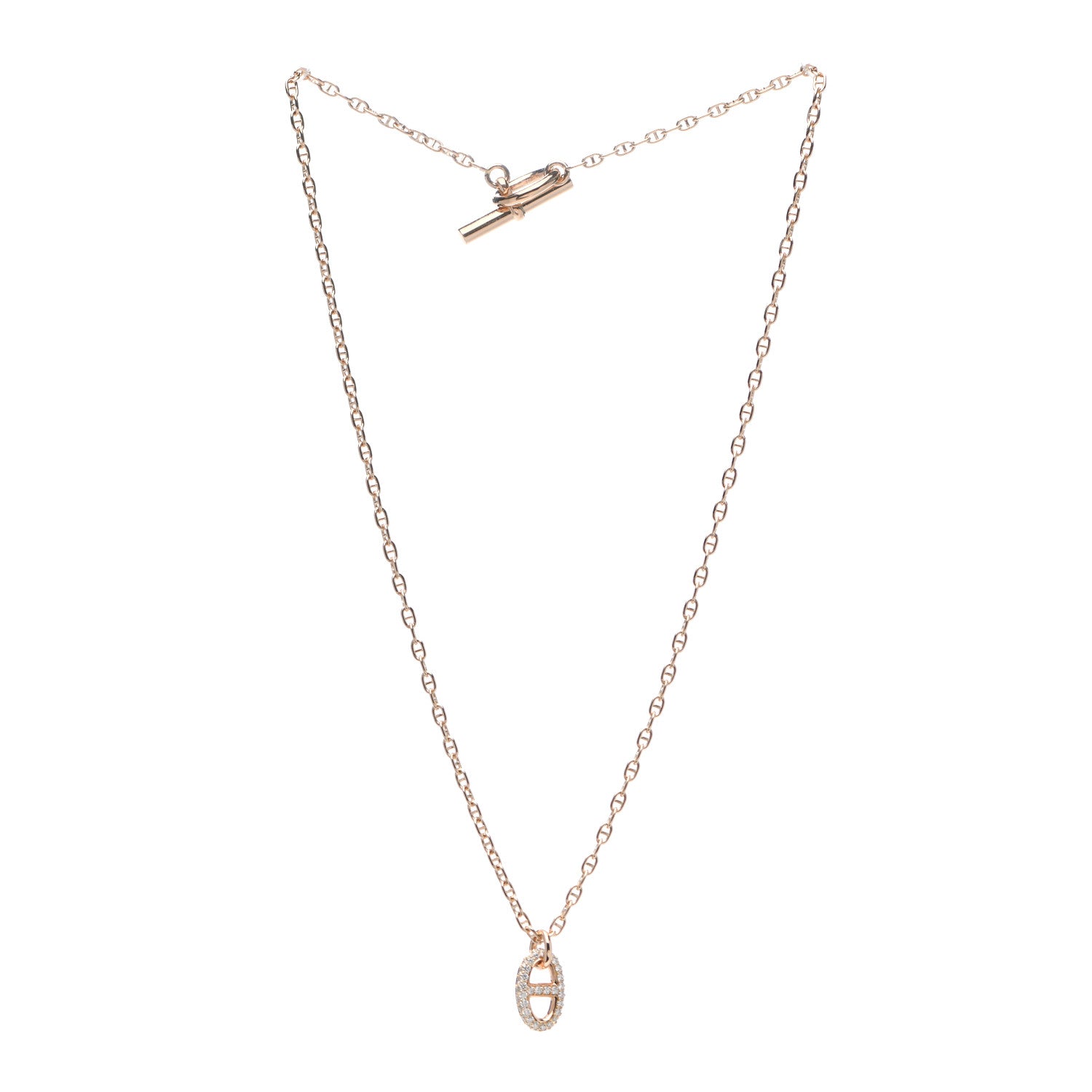 Hermes 18K Rose Gold Diamond PM New Farandole Pendant Necklace ST 3 of 6