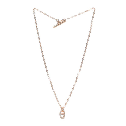 Hermes 18K Rose Gold Diamond PM New Farandole Pendant Necklace ST 3 of 6