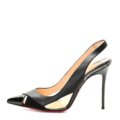 Christian Louboutin Patent Suede Calfskin Air Chance 100 Pumps 36.5 Black 1 of 10