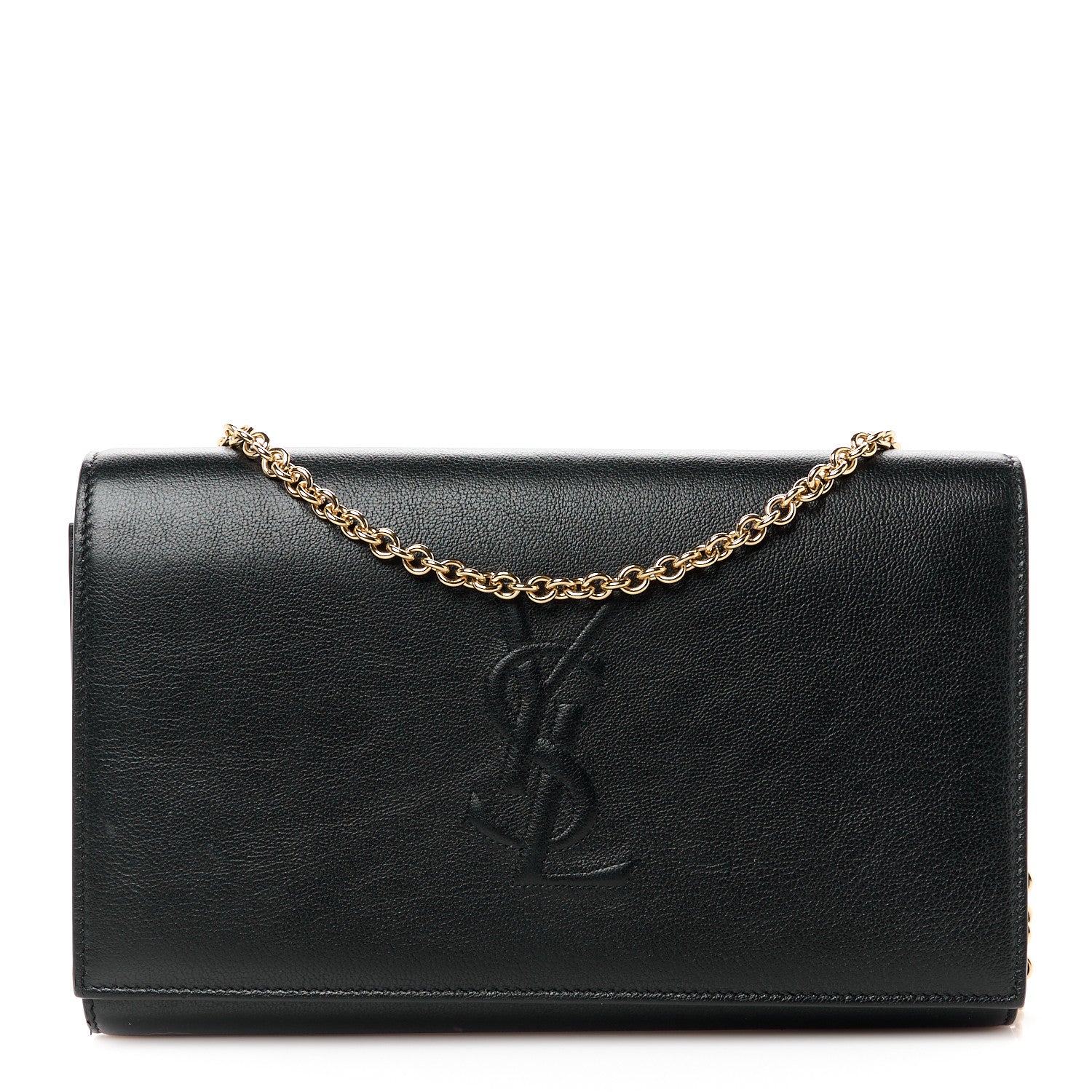 Saint Laurent Calfskin Monogram Belle de Jour Chain Clutch Black 1 of 10