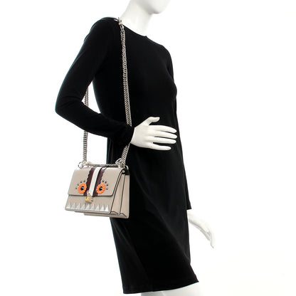 Fendi Vitello Liberty Lucido Catalan Mirror Hypnoteyes Studded Small Kan I Shoulder Bag Grigio Polvere Bordeaux Multicolor 2 of 9