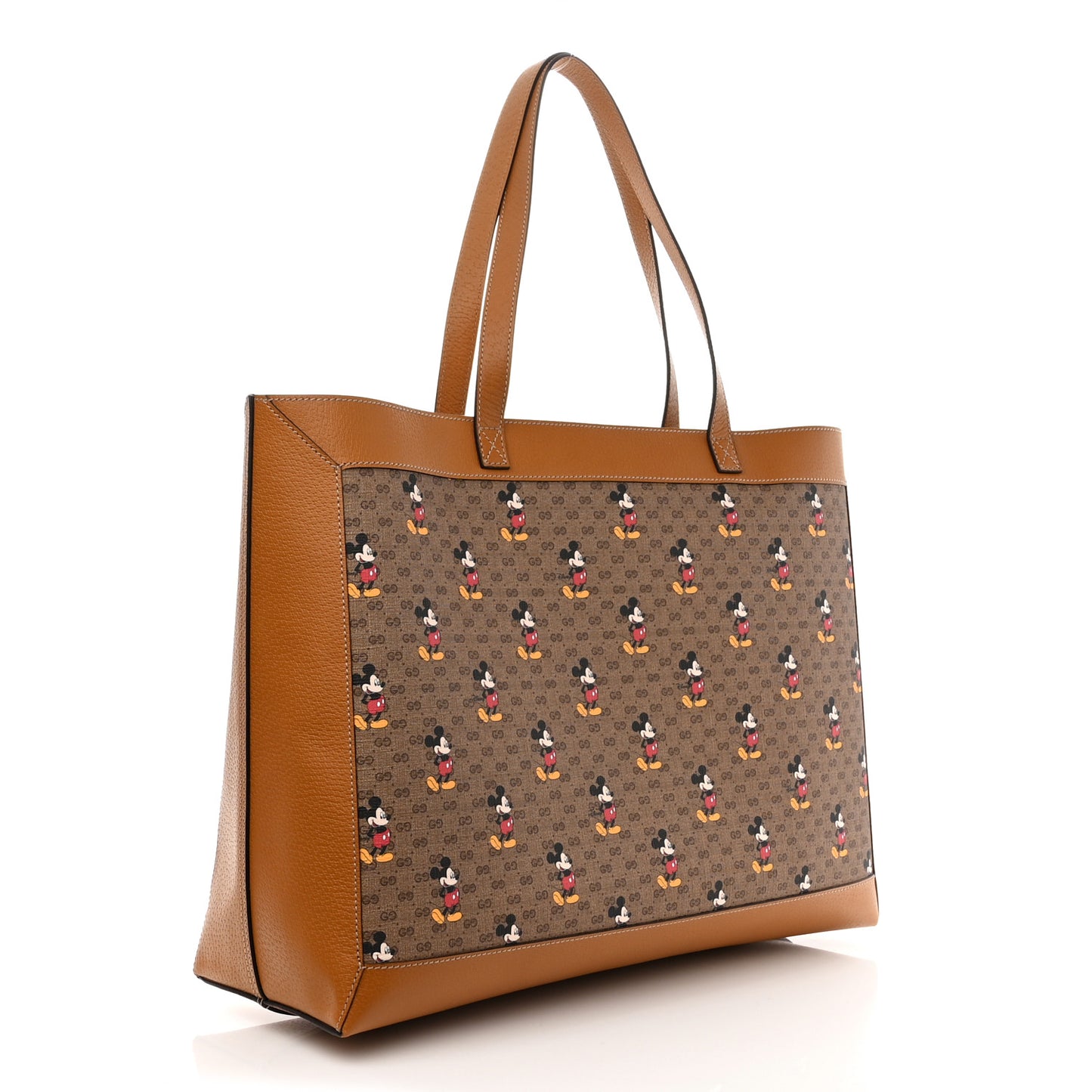 X DISNEY Mini Vintage GG Supreme Monogram Mickey Mouse Large Shopping Tote Beige Vintage Sun Oil