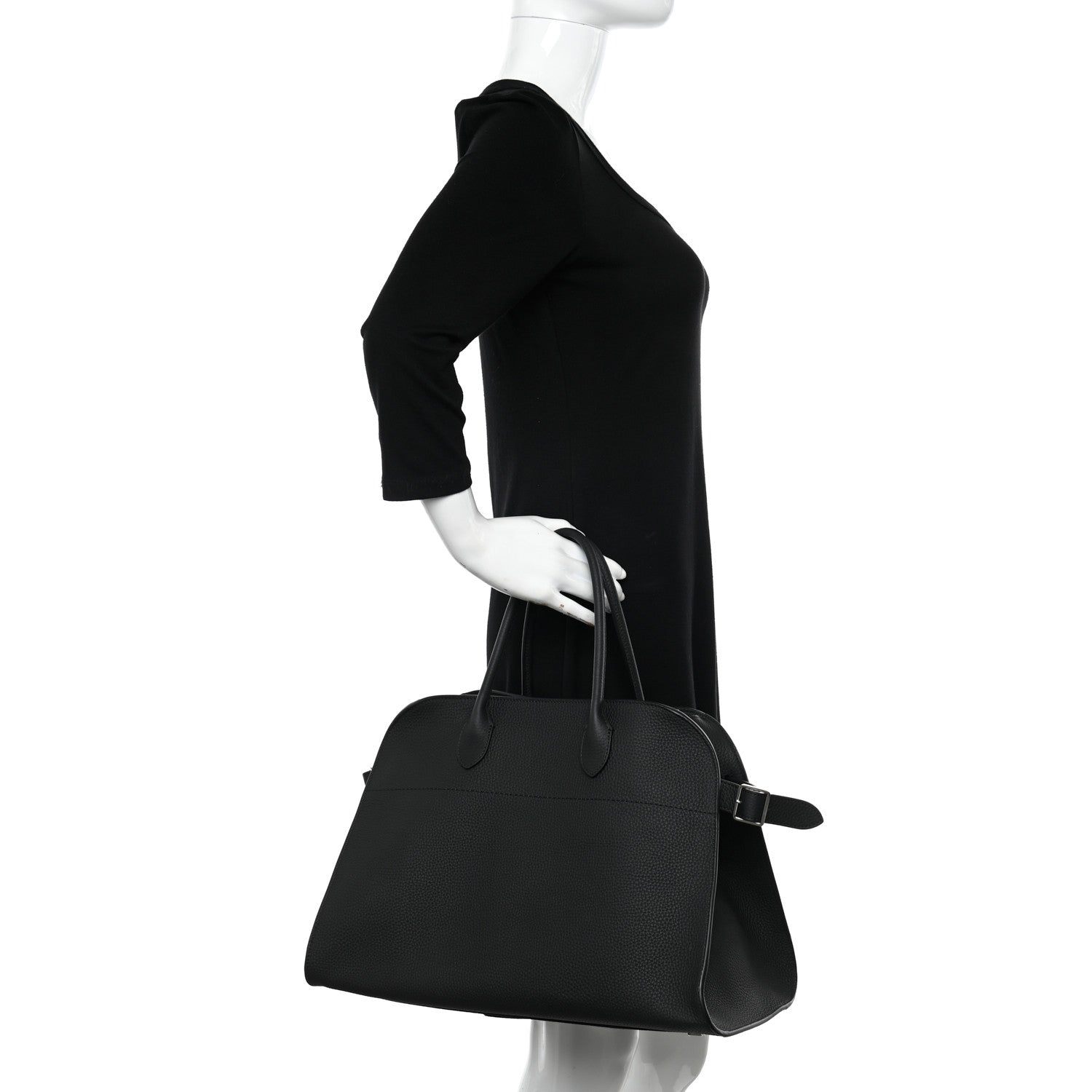 The Row Matte Grained Calfskin Soft Margaux 15 Black 2 of 9