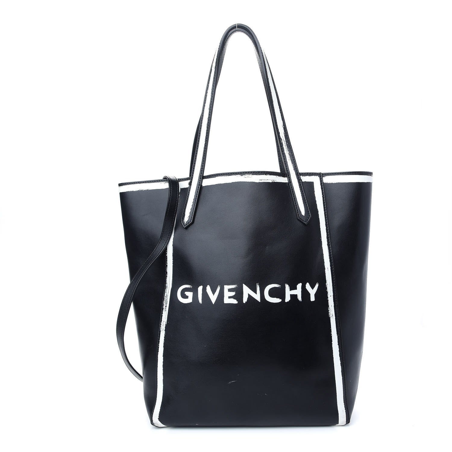 Givenchy Calfskin Logo Print Stargate Shopper Tote Black 3 of 12