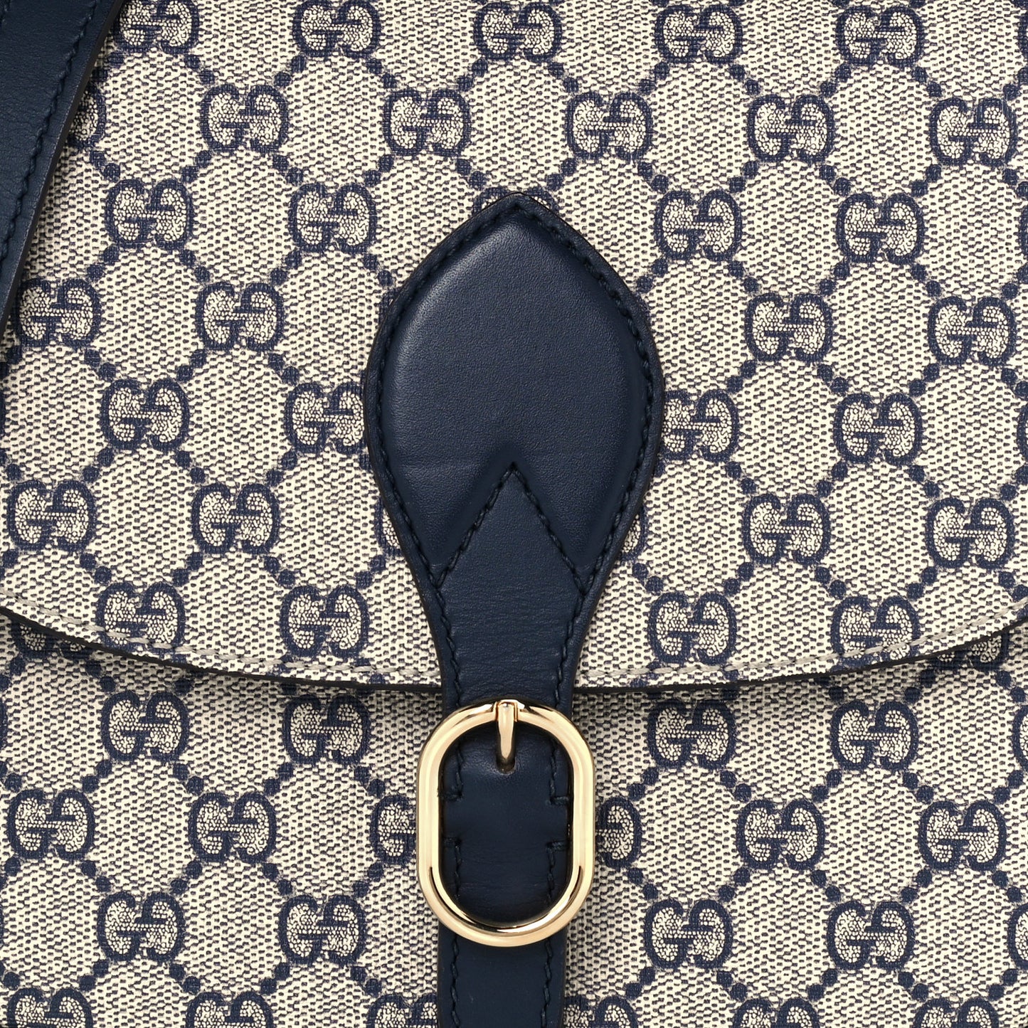 GG Supreme Monogram Small Messenger Shoulder Bag Beige Blue Navy