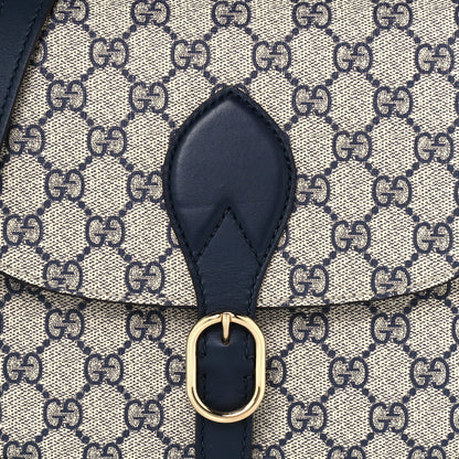 Gucci GG Supreme Monogram Small Messenger Shoulder Bag Beige Blue Navy 8 of 10