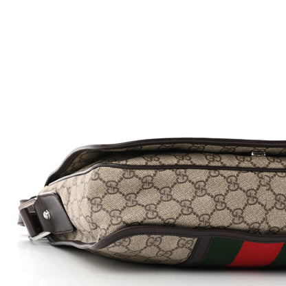Gucci GG Plus Monogram Web Medium Flap Messenger Beige Dark Brown 9 of 10