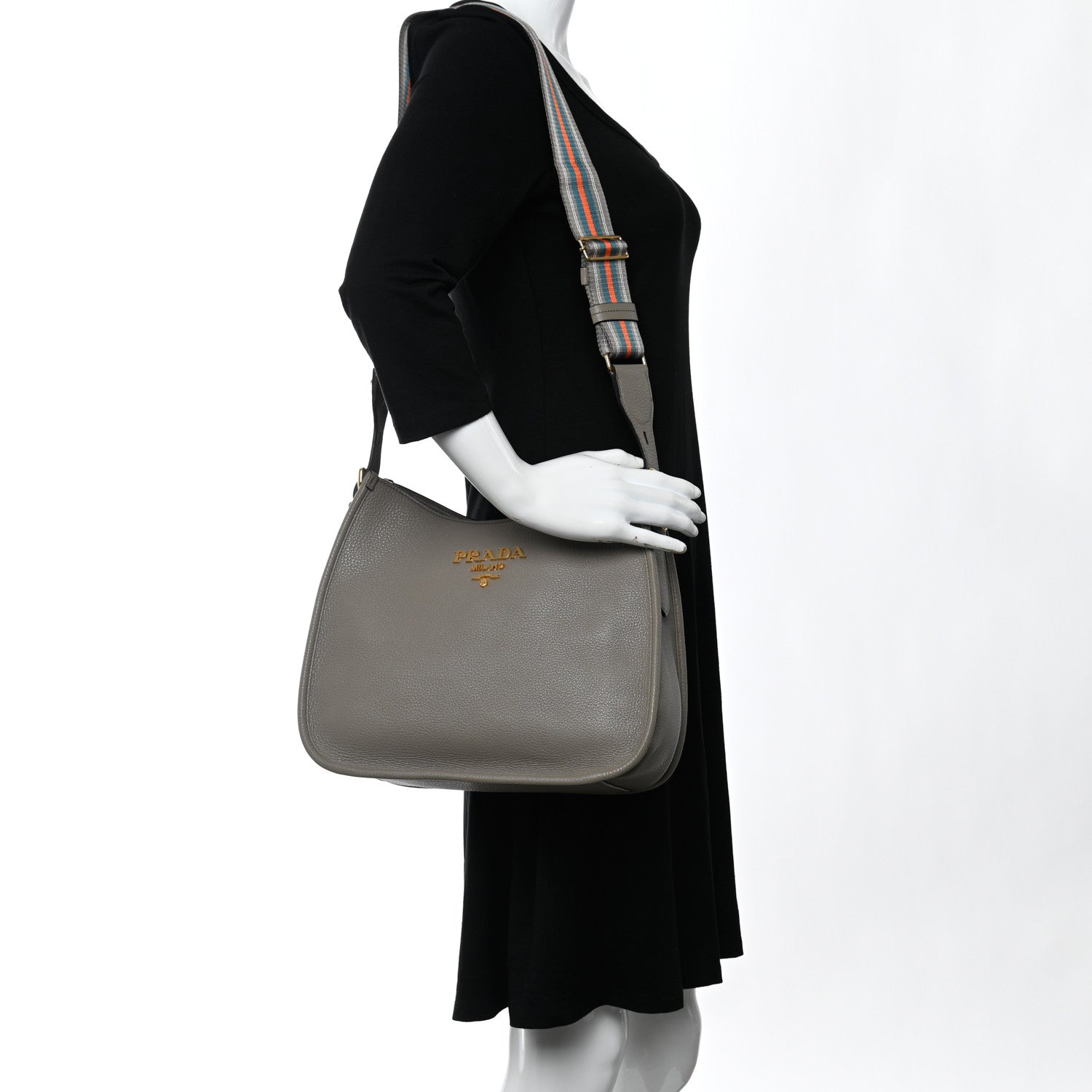 Prada Vitello Daino Hobo Messenger Bag Argilla 2 of 13