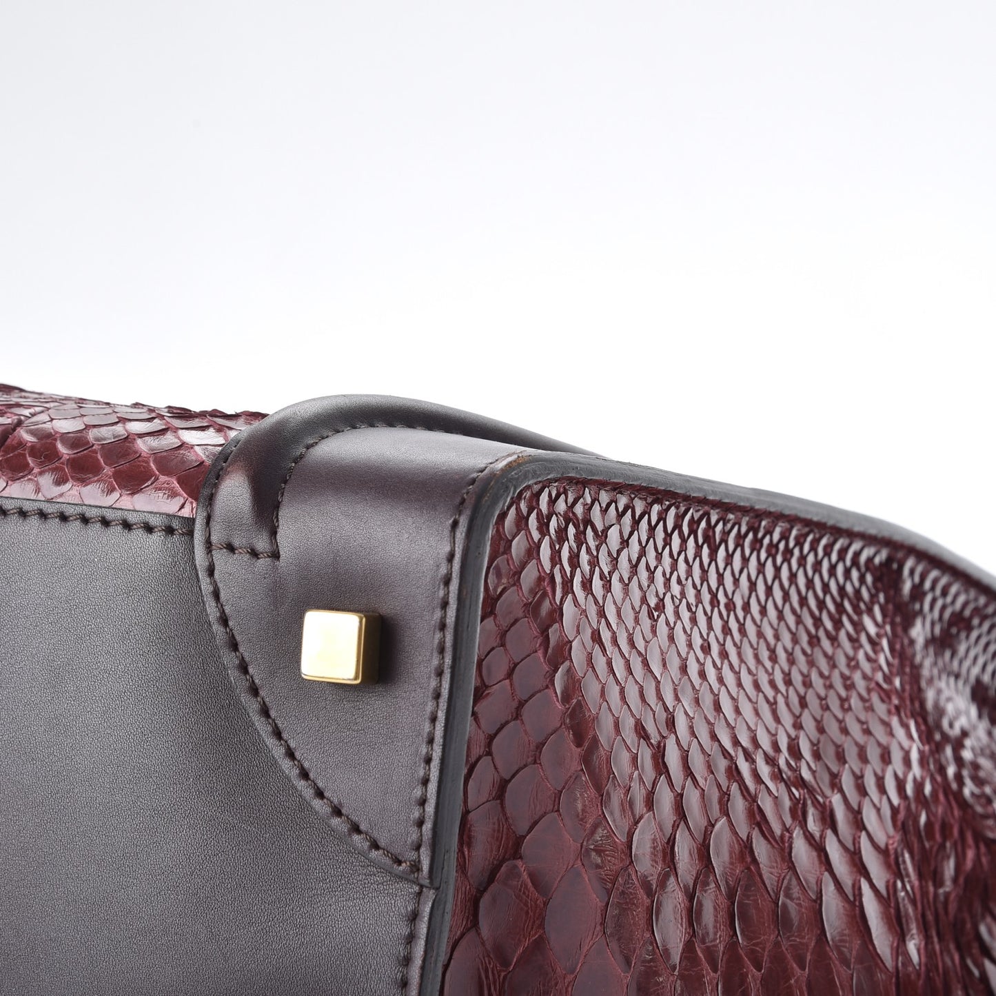 Python Smooth Calfskin Mini Luggage Burgundy