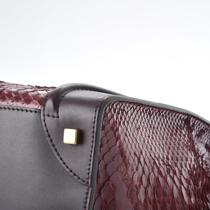 Celine Python Smooth Calfskin Mini Luggage Burgundy 13 of 16