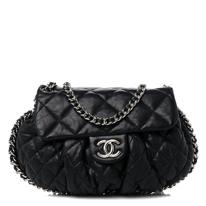 Chanel Washed Lambskin Quilted Mini Chain Around Flap Black 1 of 12