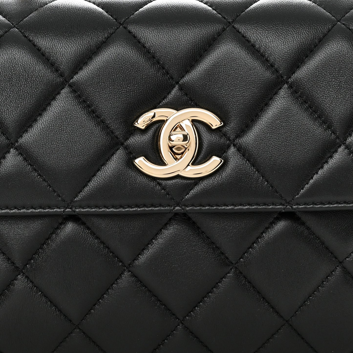 Lambskin Quilted Small Trendy CC Dual Handle Flap Bag Black