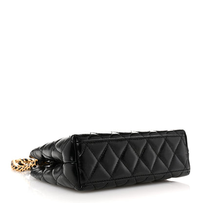 Chanel Shiny Aged Calfskin Quilted Nano Kelly Shopper Black 4 of 11