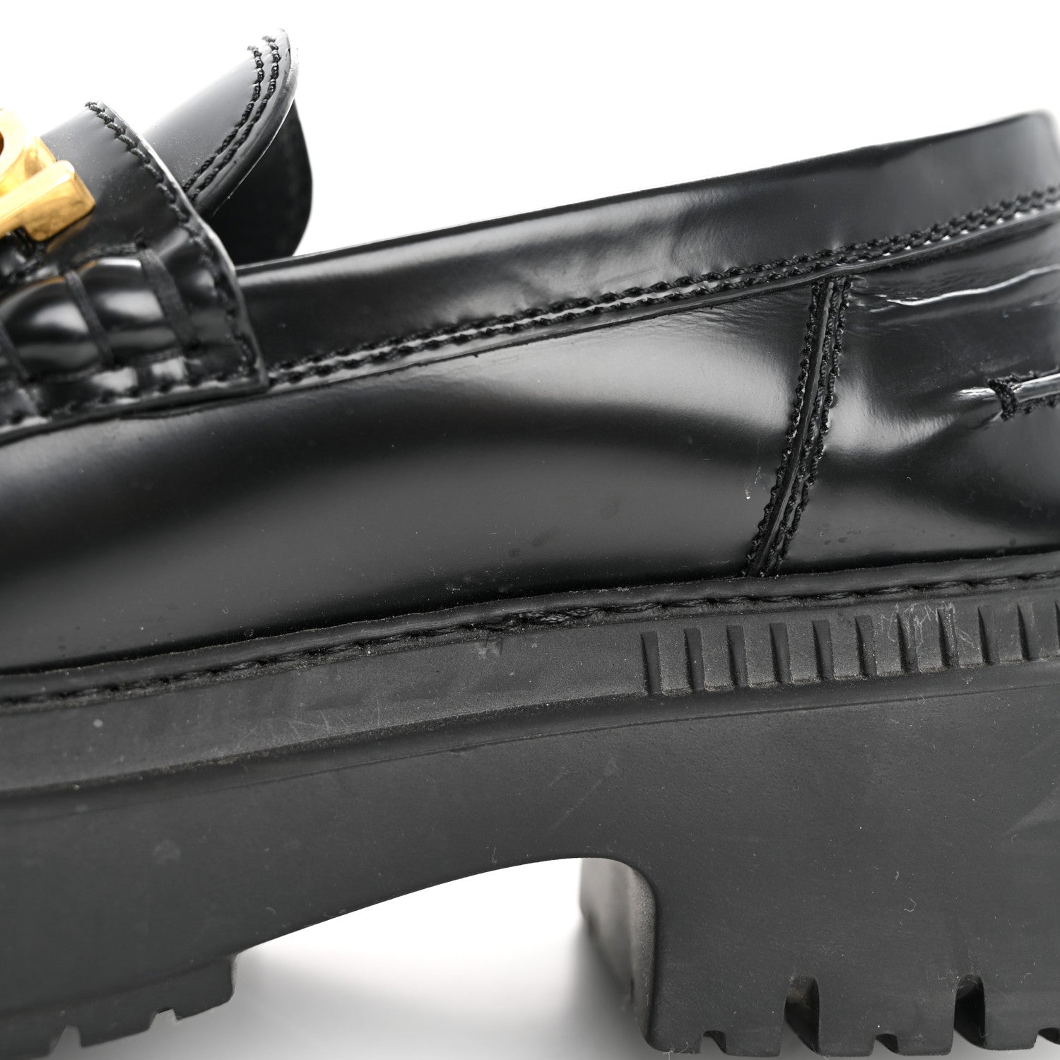 Fendi Vitello Abrasivato Fendigraphy 50mm Loafers 36 Black 14 of 15