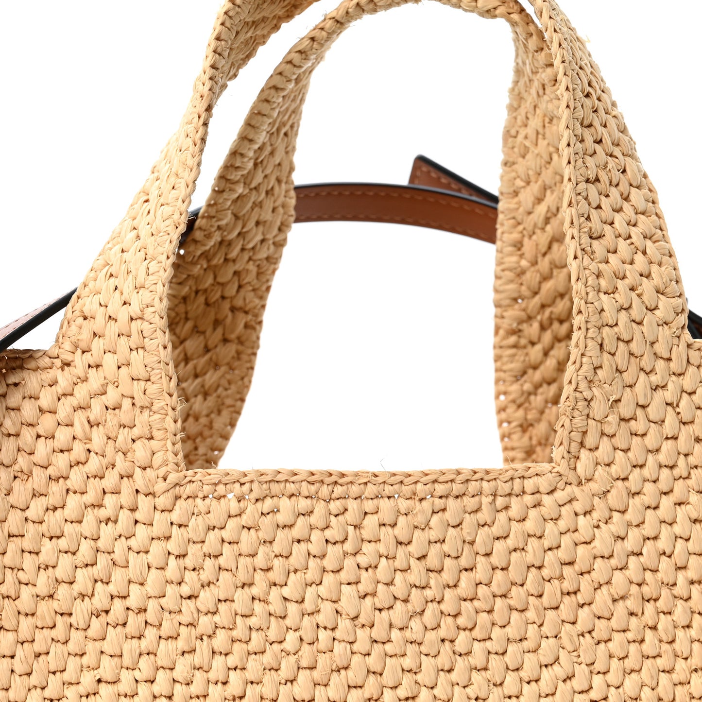 X PAULA'S IBIZA Raffia Small Font Tote Natural Tan