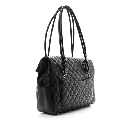 Chanel Calfskin Quilted Large Cambon Flap Black 3 of 11