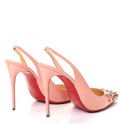 Christian Louboutin Patent Drama Sling 100 Pumps 39.5 Pink 4 of 7