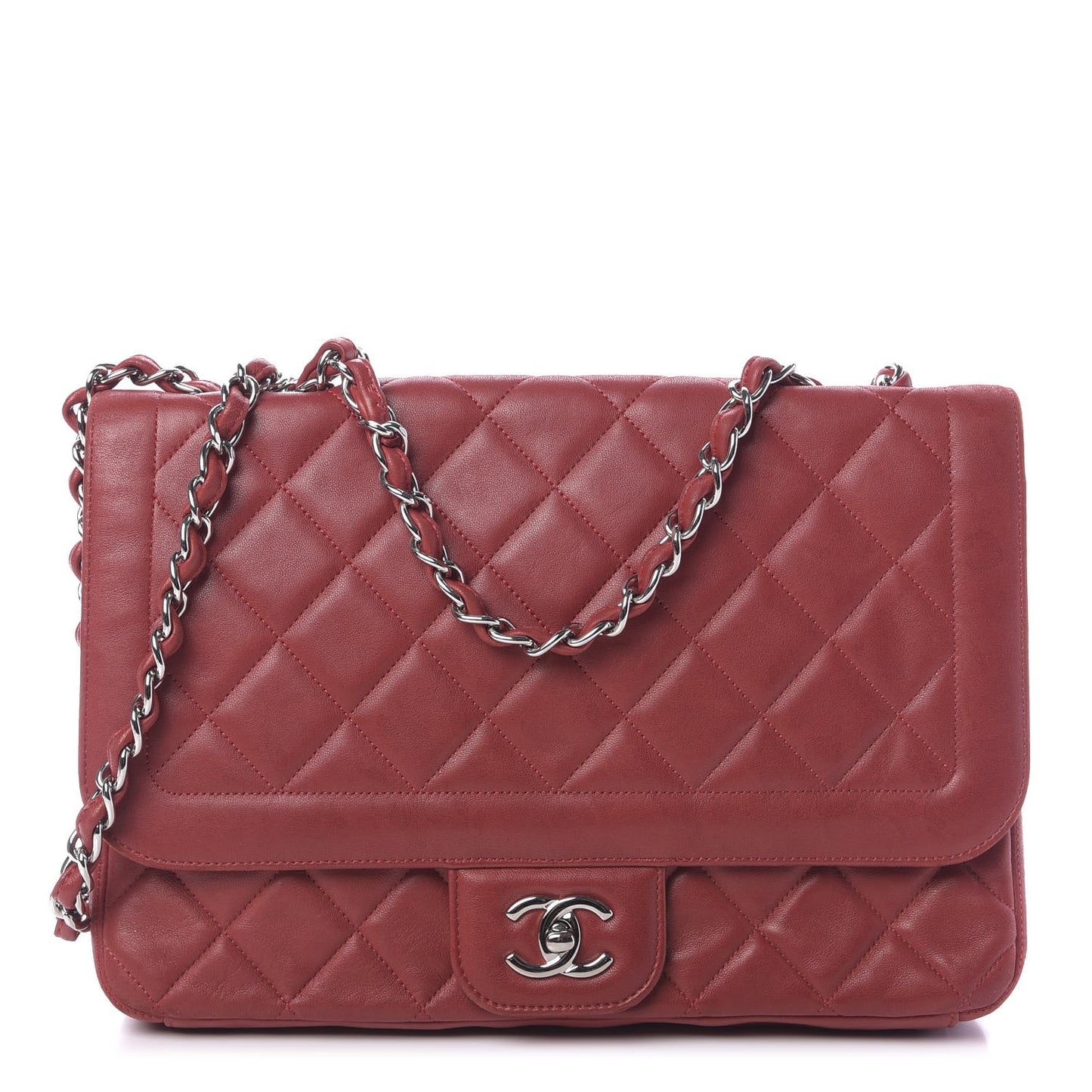 Lambskin Large Coco Rider Flap Red