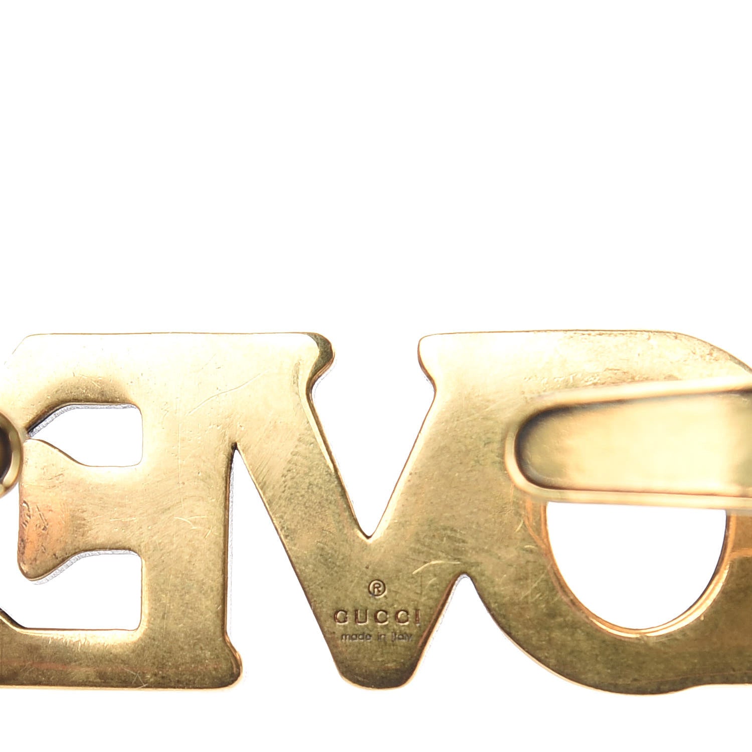 Gucci Metal Crystal Loved Palm Cuff Hand Piece Aged Gold 4 of 5
