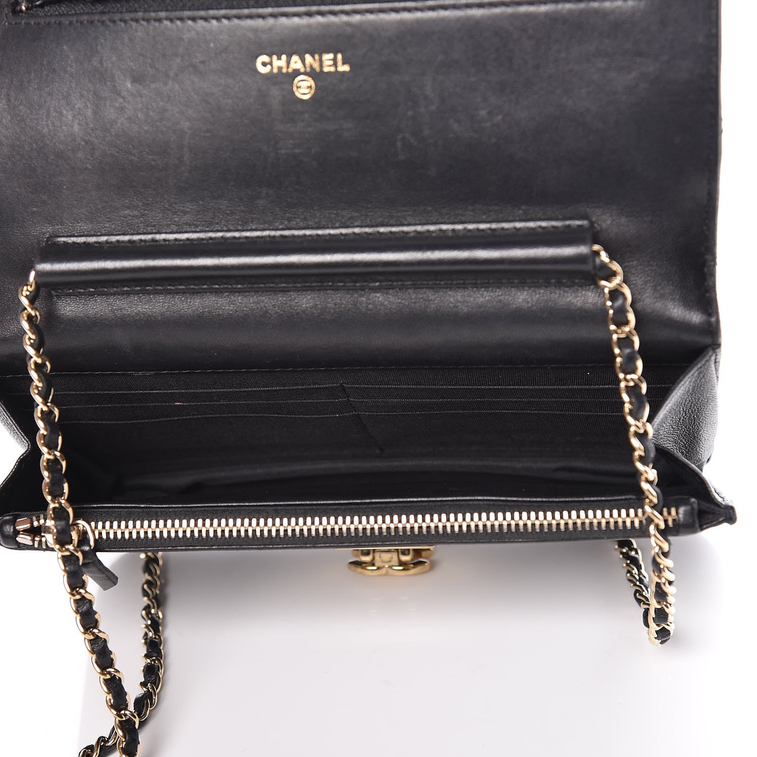 Chanel Lambskin Quilted Golden Class Wallet on Chain WOC Black 7 of 16