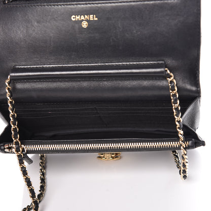 Chanel Lambskin Quilted Golden Class Wallet on Chain WOC Black 7 of 16