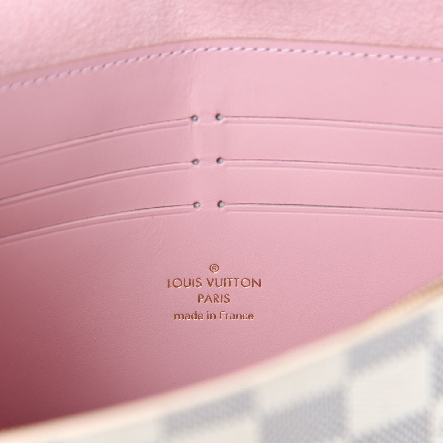 Damier Azur Croisette Chain Wallet Rose Ballerine