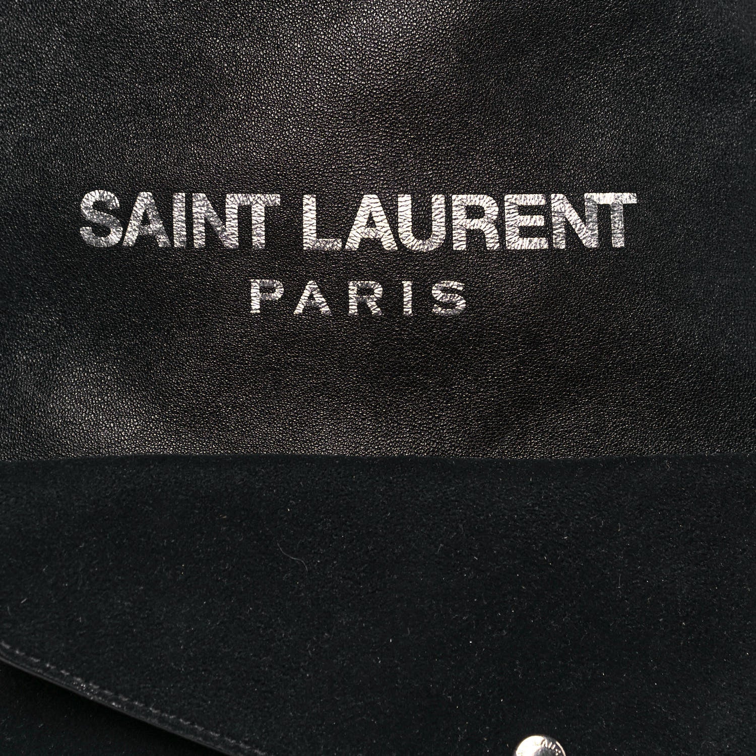 Saint Laurent Lambskin Teddy Drawstring Bag Black 6 of 15