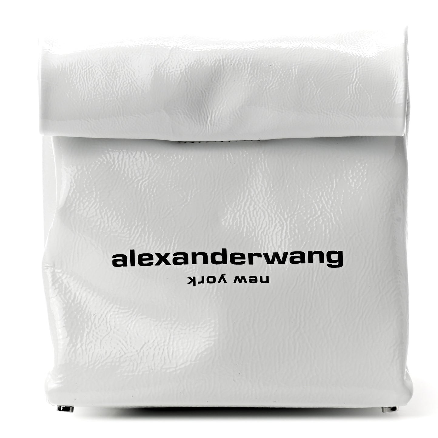 Patent Lunch Bag Foldover Clutch White
