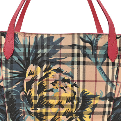 Burberry Haymarket Check Floral Print Small Canterbury Tote Pink 7 of 9