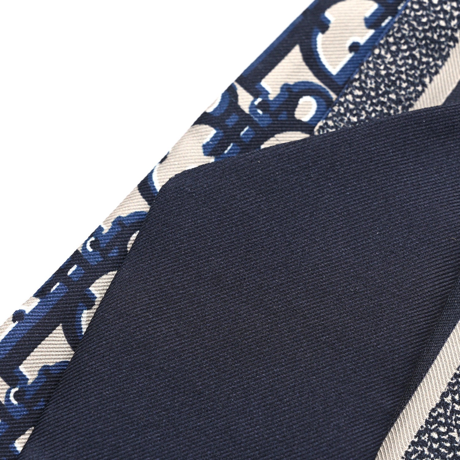 Christian Dior Silk Oblique Mitzah Scarf Blue 4 of 4