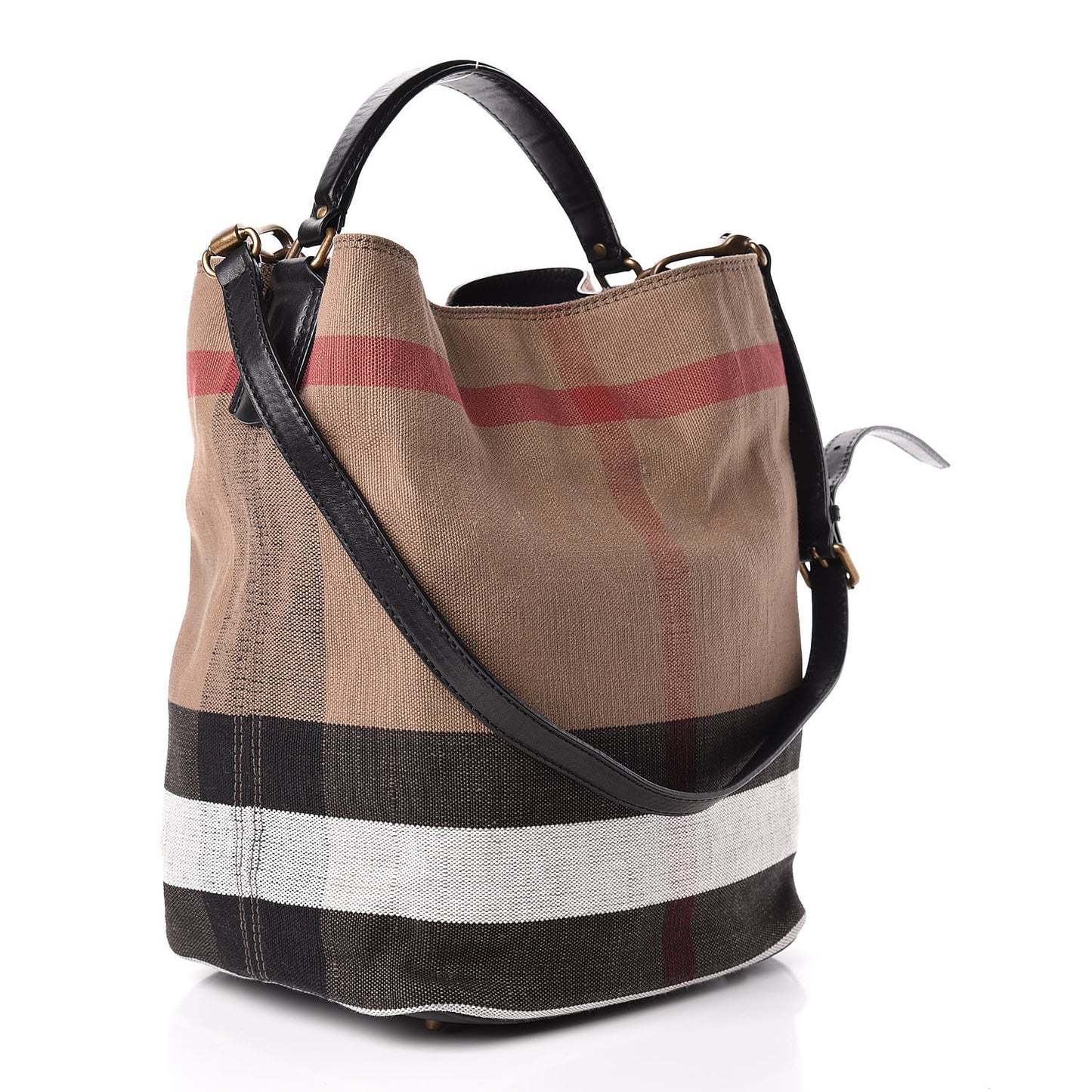 Canvas Mega Check Medium Ashby Hobo Black