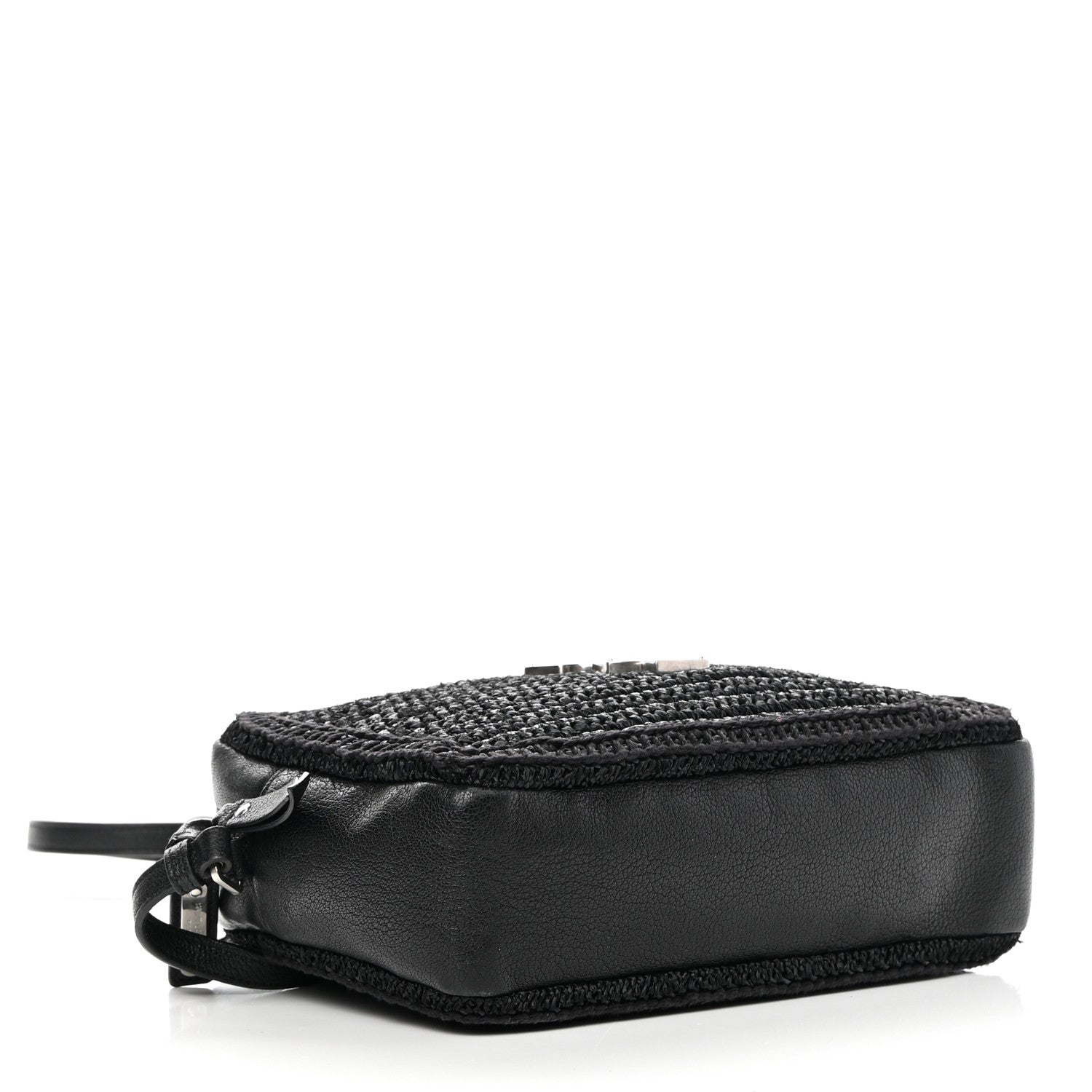 Saint Laurent Raffia Canvas Monogram Lou Camera Bag Black 4 of 15