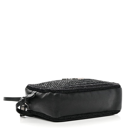 Saint Laurent Raffia Canvas Monogram Lou Camera Bag Black 4 of 15