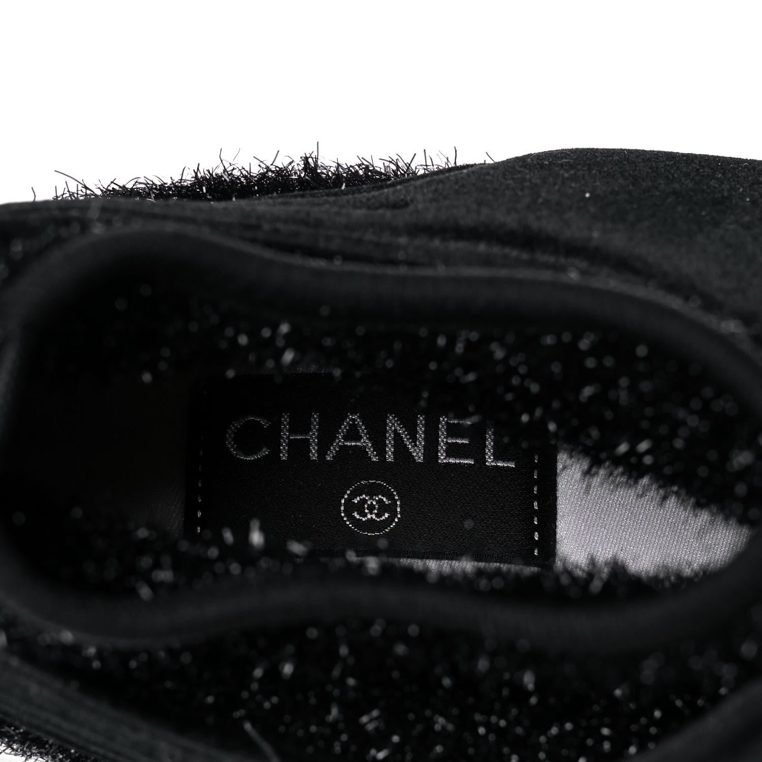 Chanel Stretched Fabric Velvet CC Womens Sneakers 41 Black 7 of 8