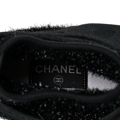 Chanel Stretched Fabric Velvet CC Womens Sneakers 41 Black 7 of 8