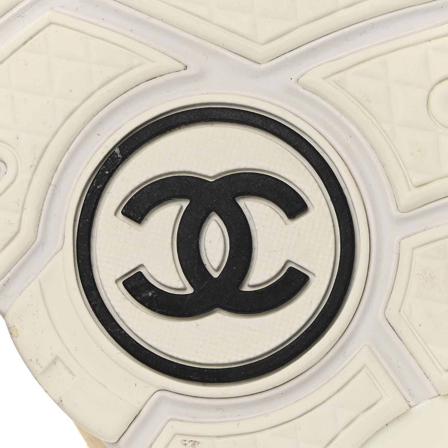 Chanel Suede Calfskin Fabric CC Sneakers 36 White 6 of 13