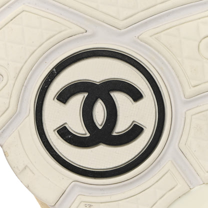 Chanel Suede Calfskin Fabric CC Sneakers 36 White 6 of 13